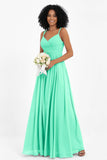 Empire Chiffon Bridesmaid Dress with Lace Long Formal Evening Dresses party Gowns