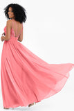 Empire Chiffon Bridesmaid Dress with Lace Long Formal Evening Dresses party Gowns