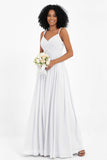 Empire Chiffon Bridesmaid Dress with Lace Long Formal Evening Dresses party Gowns