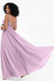 Empire Chiffon Bridesmaid Dress with Lace Long Formal Evening Dresses party Gowns
