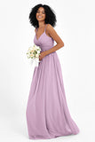 Empire Chiffon Bridesmaid Dress with Lace Long Formal Evening Dresses party Gowns