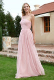 A Line Tulle Ruched Bridesmaid Dress Ruched Pleated Formal Evening Dresses Gowns