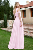 A Line Tulle Ruched Bridesmaid Dress Ruched Pleated Formal Evening Dresses Gowns