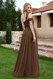 A Line Tulle Ruched Bridesmaid Dress Ruched Pleated Formal Evening Dresses Gowns