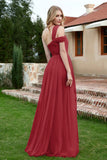 A Line Tulle Ruched Bridesmaid Dress Ruched Pleated Formal Evening Dresses Gowns