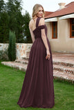 A Line Tulle Ruched Bridesmaid Dress Ruched Pleated Formal Evening Dresses Gowns