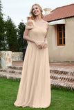 A Line Tulle Ruched Bridesmaid Dress Ruched Pleated Formal Evening Dresses Gowns