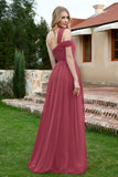 A Line Tulle Ruched Bridesmaid Dress Ruched Pleated Formal Evening Dresses Gowns