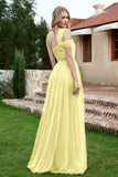 A Line Tulle Ruched Bridesmaid Dress Ruched Pleated Formal Evening Dresses Gowns