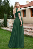 A Line Tulle Ruched Bridesmaid Dress Ruched Pleated Formal Evening Dresses Gowns