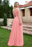 A Line Tulle Ruched Bridesmaid Dress Ruched Pleated Formal Evening Dresses Gowns