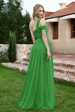 A Line Tulle Ruched Bridesmaid Dress Ruched Pleated Formal Evening Dresses Gowns