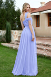 A Line Tulle Ruched Bridesmaid Dress Ruched Pleated Formal Evening Dresses Gowns