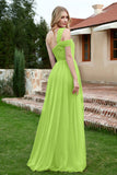A Line Tulle Ruched Bridesmaid Dress Ruched Pleated Formal Evening Dresses Gowns