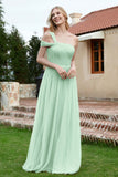 A Line Tulle Ruched Bridesmaid Dress Ruched Pleated Formal Evening Dresses Gowns