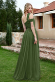 A Line Tulle Ruched Bridesmaid Dress Ruched Pleated Formal Evening Dresses Gowns