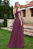 A Line Tulle Ruched Bridesmaid Dress Ruched Pleated Formal Evening Dresses Gowns
