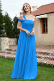 A Line Tulle Ruched Bridesmaid Dress Ruched Pleated Formal Evening Dresses Gowns