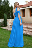 A Line Tulle Ruched Bridesmaid Dress Ruched Pleated Formal Evening Dresses Gowns