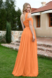 A Line Tulle Ruched Bridesmaid Dress Ruched Pleated Formal Evening Dresses Gowns