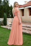 A Line Tulle Ruched Bridesmaid Dress Ruched Pleated Formal Evening Dresses Gowns