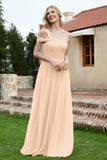 A Line Tulle Ruched Bridesmaid Dress Ruched Pleated Formal Evening Dresses Gowns