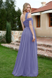 A Line Tulle Ruched Bridesmaid Dress Ruched Pleated Formal Evening Dresses Gowns