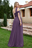 A Line Tulle Ruched Bridesmaid Dress Ruched Pleated Formal Evening Dresses Gowns