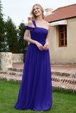 A Line Tulle Ruched Bridesmaid Dress Ruched Pleated Formal Evening Dresses Gowns