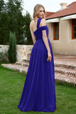A Line Tulle Ruched Bridesmaid Dress Ruched Pleated Formal Evening Dresses Gowns