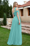 A Line Tulle Ruched Bridesmaid Dress Ruched Pleated Formal Evening Dresses Gowns