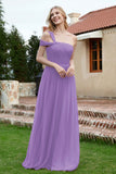 A Line Tulle Ruched Bridesmaid Dress Ruched Pleated Formal Evening Dresses Gowns