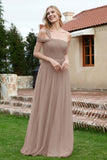 A Line Tulle Ruched Bridesmaid Dress Ruched Pleated Formal Evening Dresses Gowns