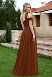 A Line Tulle Ruched Bridesmaid Dress Ruched Pleated Formal Evening Dresses Gowns