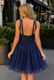 Embellished Embroidery Tulle Short Cocktail Dress