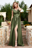 Cap Sleeves Satin Formal Evening Prom Party Dresses V Neck Ruched Bridesmaid Dress Gowns