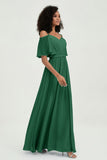 Off the Shoulder Chiffon Flutter Sleeves Junior Bridesmaid Dress Formal Evening Prom Gowns