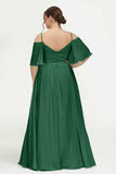 Off the Shoulder Chiffon Flutter Sleeves Junior Bridesmaid Dress Formal Evening Prom Gowns