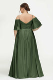 Off the Shoulder Chiffon Flutter Sleeves Junior Bridesmaid Dress Formal Evening Prom Gowns