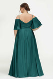 Off the Shoulder Chiffon Flutter Sleeves Junior Bridesmaid Dress Formal Evening Prom Gowns