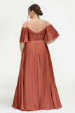 Off the Shoulder Chiffon Flutter Sleeves Junior Bridesmaid Dress Formal Evening Prom Gowns