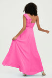 One Shoulder Chiffon Empire Bridesmaid Dresses Floor Length A Line Formal Evening Dress Gowns