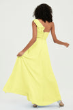 One Shoulder Chiffon Empire Bridesmaid Dresses Floor Length A Line Formal Evening Dress Gowns