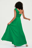 One Shoulder Chiffon Empire Bridesmaid Dresses Floor Length A Line Formal Evening Dress Gowns