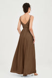 Custom Made V-neck Bridesmaid Dress Sleeveless Formal Evening Party Gowns Dresses