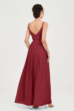 Custom Made V-neck Bridesmaid Dress Sleeveless Formal Evening Party Gowns Dresses