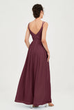 Custom Made V-neck Bridesmaid Dress Sleeveless Formal Evening Party Gowns Dresses