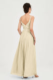 Custom Made V-neck Bridesmaid Dress Sleeveless Formal Evening Party Gowns Dresses