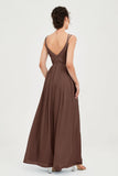 Custom Made V-neck Bridesmaid Dress Sleeveless Formal Evening Party Gowns Dresses