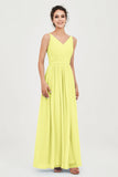 Custom Made V-neck Bridesmaid Dress Sleeveless Formal Evening Party Gowns Dresses